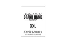 Étiquette de composition avec taille Modèle TC-M300 Étiquettes textiles entretien vêtement Model TC-M300