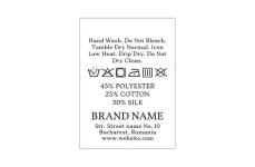 Étiquettes textiles entretien vêtement Model TC-M301