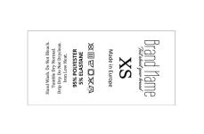 Étiquette lavage des textiles avec taille Modèle TC-M337 Étiquettes textiles entretien vêtement Model TC-M337