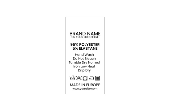 Étiquette lavage des textiles Modèle TC-M182