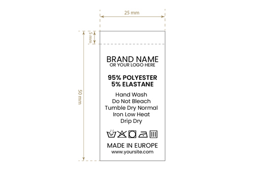 Étiquette lavage des textiles Modèle TC-M182