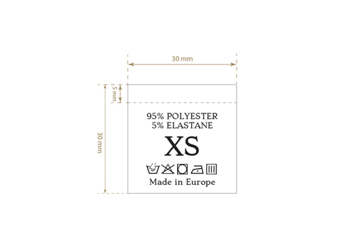 Étiquette de composition avec taille Modèle TC-M189