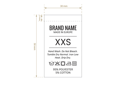 Étiquette de composition avec taille Modèle TC-M192