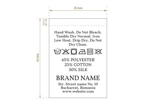 Étiquette lavage des textiles Modèle TC-M301