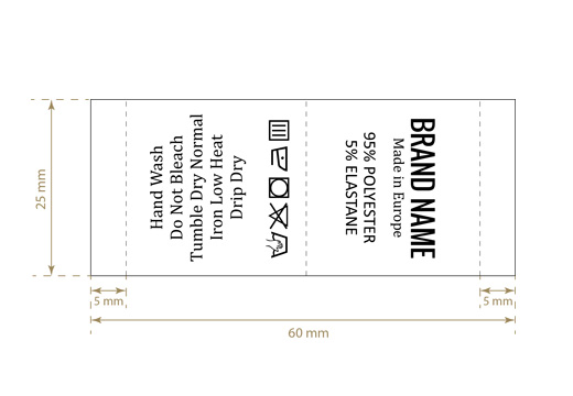 Étiquette lavage des textiles Modèle TC-M25