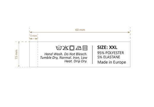 Étiquette lavage des textiles Model TC-M402